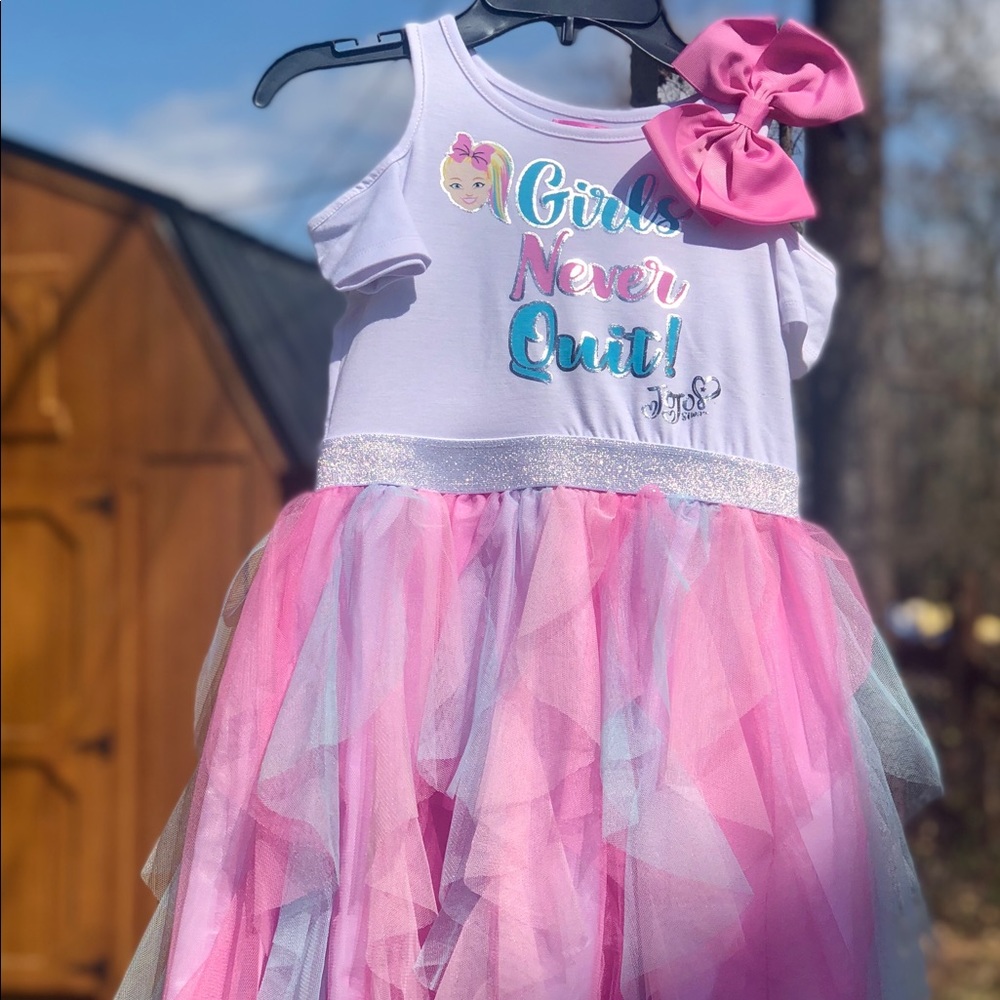 🗣LAST ONE Jojo siwa girls pink blue bow dress NWT - Picture 5 of 8